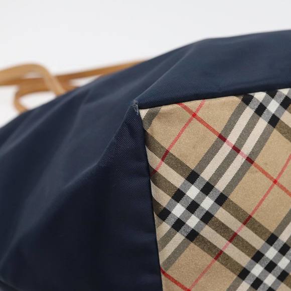 Burberrys Nova Check Blue Label Tote Bag Nylon Navy Auth fm3650 - Picture 14 of 16